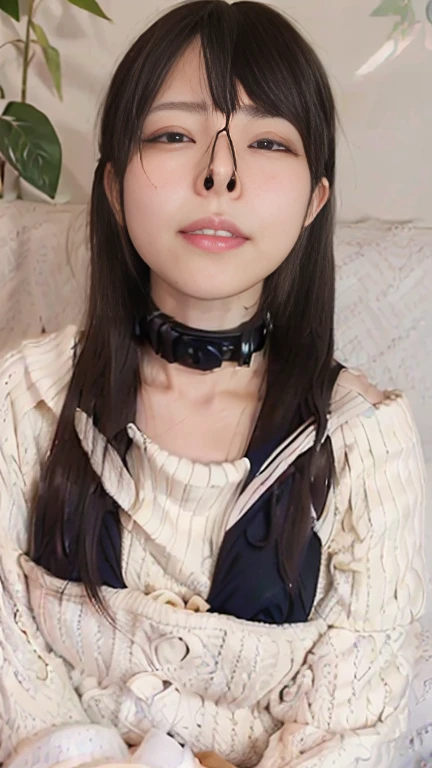 Frilled shirt, ((ball gag))