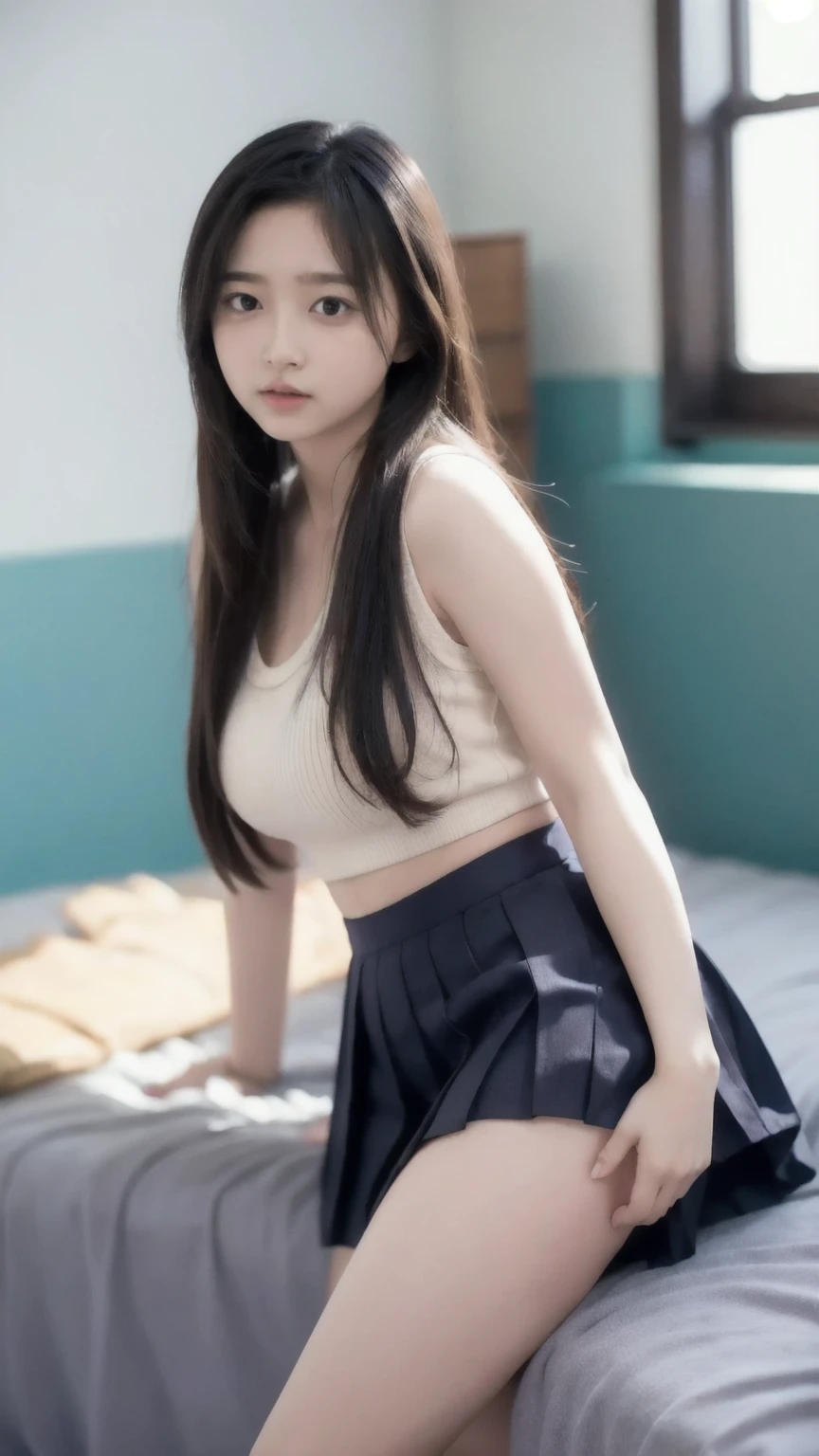 Very detailedな CG Unity 8k 壁紙、highest quality、Very detailed、masterpiece、Realistic、Photorealistic、Bright lighting、Face Light、17 years old、Japanese 、very cute、Big eyes、((Droopy eyes))、Long eyelashes、(Watery eye)、((Ecstasy face))、Open your mouth slightly、blush、(Brown hair with bangs)、Earrings、necklace、Shiny skin、Pure white skin、Big and ample breasts、((Perfect Anatomy、Thin hands、Perfect hands、Five fingers connected to the palm、Precise needles without discomfort))、(Short sleeveの白いセーラー服:1.3)、(非常にshortセーラー服)、Short sleeve、short、((Navy Pleated Mini Skirt:1.5))、Angle from below、((Spread your legs wide:1.5))、(Lift your legs:1.3)、(White lace panties:1.3)、((Thin thighs))、((Thin legs))、Beautiful legs、In the toilet、