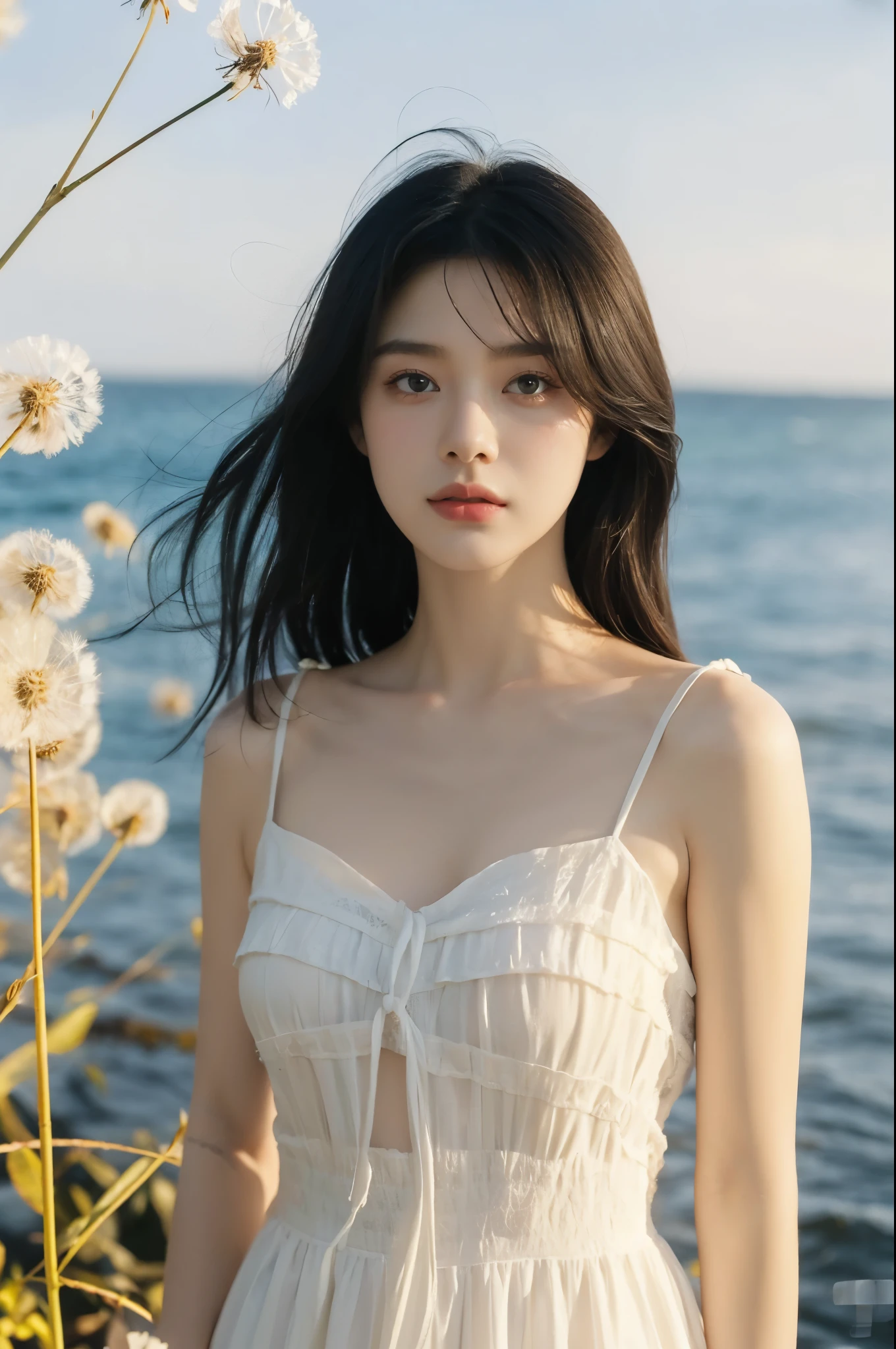 top Quority,Ultra-clear resolution,Clear eyes,plain face,s the perfect face,White skin,Perfect chest,with perfect legs,Random color style skirt,Random environment
