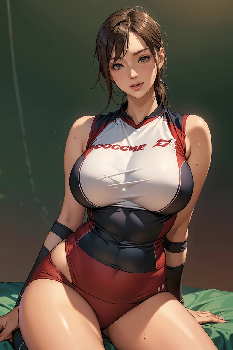 1womanl， （tmasterpiece： 1.3），Beautiful mature Japanese woman， detailed finger， beautiful hand， hyper realisitc， 1womanl， （Sagging breasts， Bewitching body： 1.2） brunette color hair： 1.1， Super detailed face， Detailed lips， Detailed eyes， 二重まぶた，Huge sweaty breasts wrapped in skin-like bikini bras leak out，Has a deep V oversized bust，Belly leaking，Wearing a thong, the same color as the skin, you can see rich black pubic hair，The rope at one end of the panties is cut，Leakage of the ，White pulp flows out of the ，Untie the knot of the thong with one hand，The other is just to untie the knot of the bra，Super full and firm huge breasts， visible curves，full body1:1