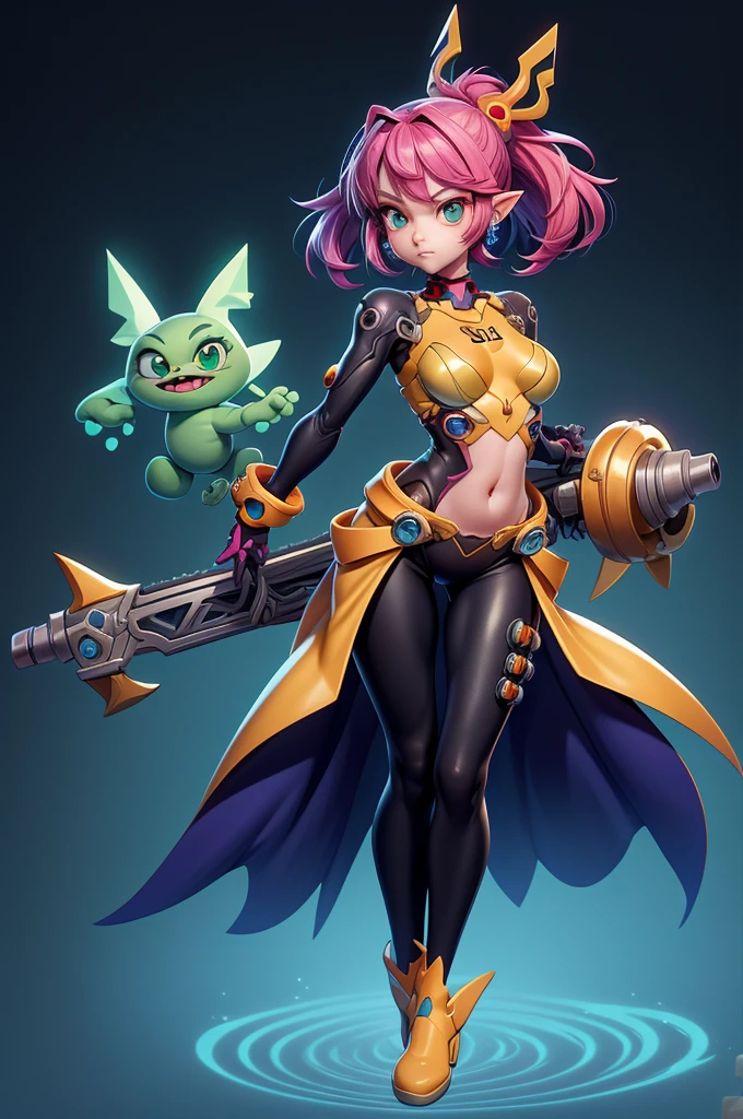 (rayman legends), character estilo art rayman legends, girl and boy, corpo inteiro, ESTILO witch, acessórios gigantes,giant monster, big breats,Little bunny, (shorts),big breast, , sensuality, FANTASY, shanoa castlevania, nier automata
