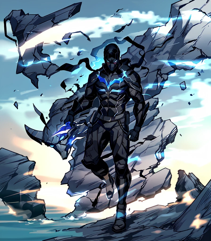 Visual Design:
Ethan’s costume combines elements of his vigilante past and his new spectral identity. He wears a sleek, dark outfit that resembles tactical gear adorned with shadowy motifs and ethereal accents. His eyes glow faintly with a spectral light, and he has dark tattoos that pulse with shadow energy. Shade, the crow, often appears perched on his shoulder or flying nearby, leaving a trail of shadow in its wake. 