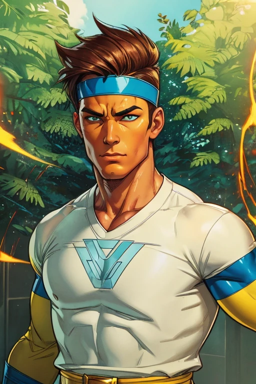 A close-up of a man with a fist in his hand, su polla sale de su boxer por debajo, Archie Andrews, Jason Fabok. Greg Staples, Frank Cho, comic character, Juan Romita Senior, por Mark Brooks, Pose masculina heroica, 90s Comic Character Design, J. Scott Campbell, Jason Fabok, Martin entonces, epic comic book style, adam, J Scott Campbell