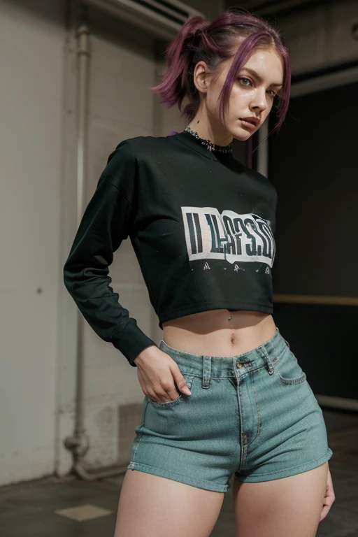 (8k:1.27), best quality, masterpiece, ultra highres:1.2), lesbian delinquent girl with dyed hair andnarm tattoos, tattooed girl, full body picture, dirty old white oversized knotted prisoner t-shirt, dirty big t-shirt, short big sleeves, beige prisoner pants tied with a rope, wearing dirty old goth clothes, long pink hair pulled back and messy bun, kneeling in a prison cell next to a noose, handcuffed, hands tied with rope behind body, submissive neck choker and checkered keffiyeh scarf in neck, 4k or 8k picture, looking at the floor down very sad, very sad face, praying, paisley bandana pirate style headscarf, smelly, barefoot, rope noose hanging from ceiling, tattooed body, noose rope hanging