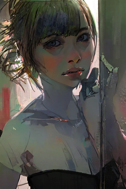 (Super detailed, ultra high resolution, detailed background),((2D)),((flat color)),((colorful)),((floating colorful water)),1 naked girl, alone, looking at the viewer, break, body paint, beauty of womenWarm body shape, sitting on a stump, spreading legs.