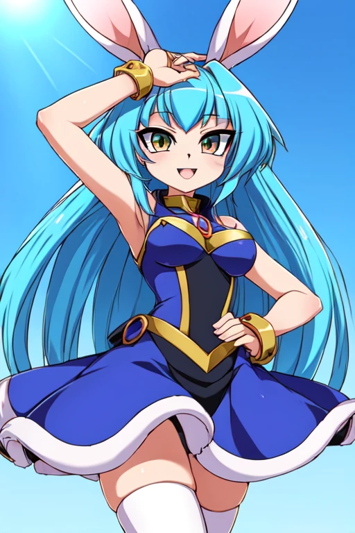 Chica ogro, cuerpo perfecto, piel verde, maza de hierro, en un campo
