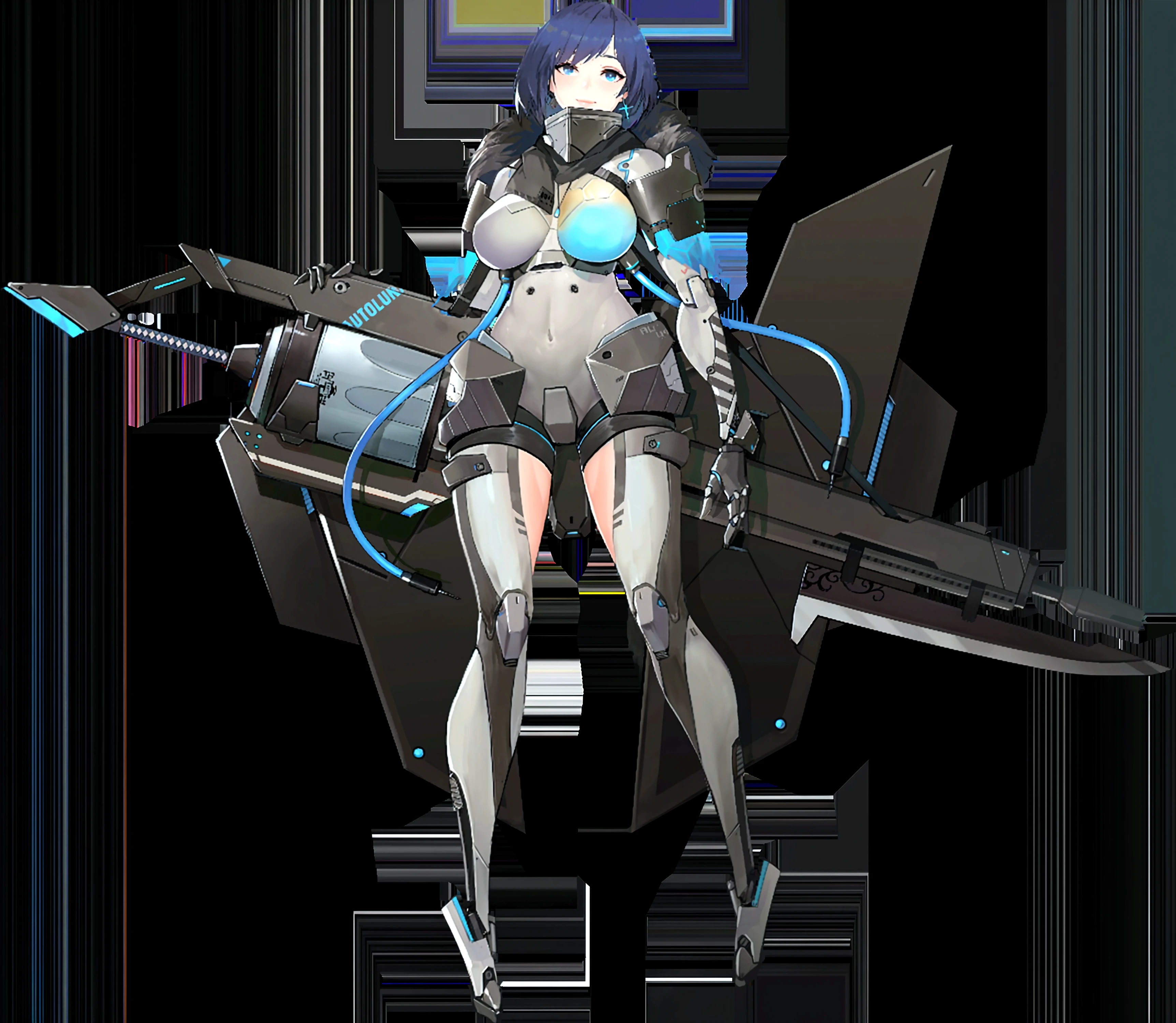 ((cyborg loli child, gigantic breasts, bare breasts, blue hair)),((with penis between her legs)),((face with a cute smile)),((very short)),((standing sex with a rubber anus)),