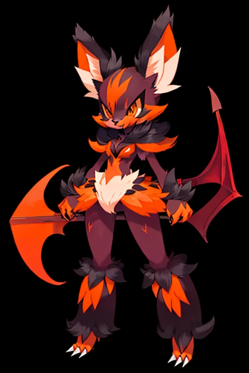  female furry orange bat pokemon v style 