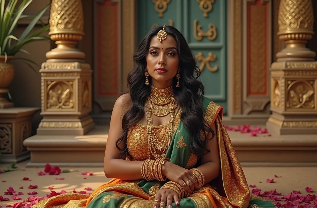 Indian Hindu big boobs woman, foot cover with saree