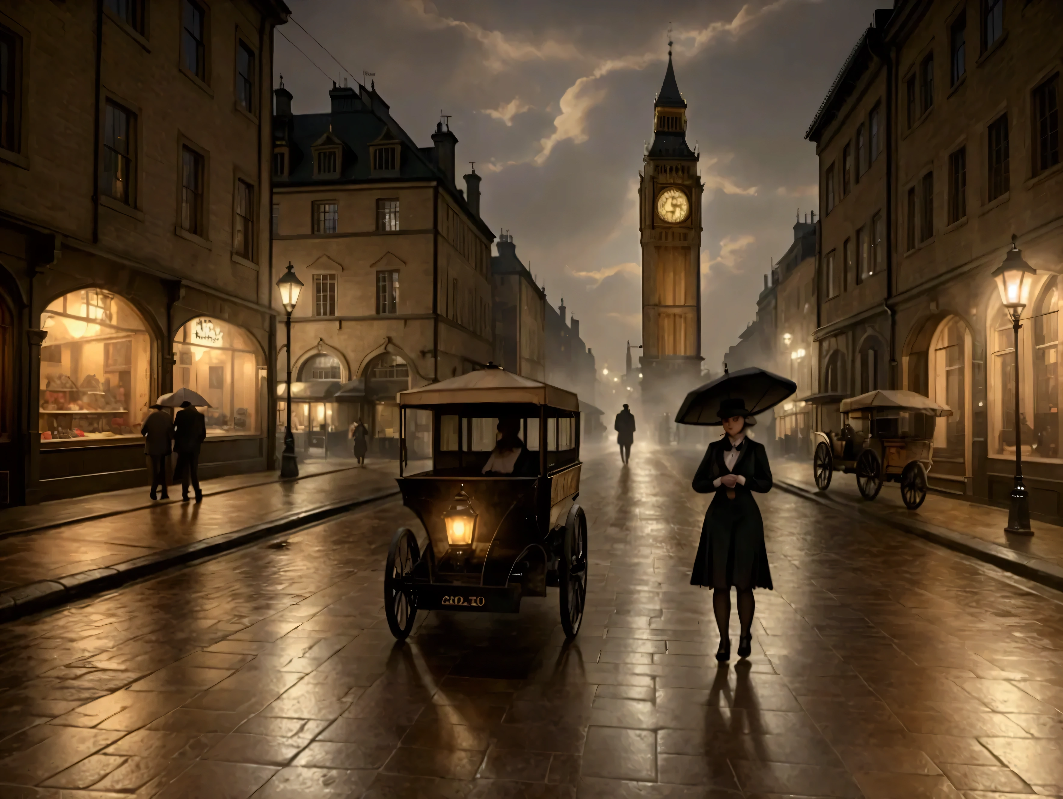 best quality, realistic, portraits, oil painting, vintage color tones, moody atmosphere, foggy streets, cobblestone roads, detailed architecture, intricate lace dresses,beautiful blonde, young, shy, sweaty, hot, nude in the street elegant top hats, bustling market scene, glowing gas lamps, reflections on wet pavement, horse-drawn carriages, vintage signs, antique shops, cobblestone alleyways, narrow winding streets, misty silhouette of Big Ben in the background, the river thames, (best quality,4k,8k,highres,masterpiece:1.2), ultra-detailed, (realistic,photorealistic,photo-realistic:1.37)