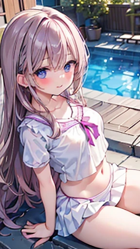 Texture CG, ((Ultra Detail Art)), ((master piece)), (extremely details CG),Multiple girls,3girls,standing,nsfw,school gals ,school gyaru ,(school unifrom:1.5),skirt ,(pleated mini skirt:2.0), white shirt, beautiful legs,small ass,ass focus,from behind,from below ,(panties aside:0.5),((string panties),(sexy panties),(white panties)),long hair, blonde hair, brown hair, pink hair, silver hair, Curve, Beautiful detailed eyes , gleaming skin, bracelet, ,hair ornament, hairclip, jewelry, open mouth ,light smile, (embarrassed:1.4),outsides ,clear sky, in summer ,windy ,garden,