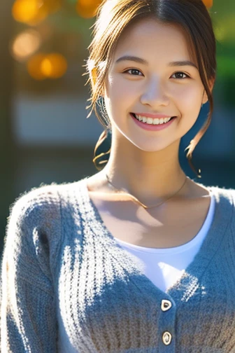 (high resolution、high quality、High resolution、detailed、8k、masterpiece）、超A high resolution、(Photorealistic:1.3)、RAW Photos、1 girl、Glowing Skin、((Ultra-Realistic Details))、Portrait、Global Illumination、Shadow、Octane Rendering、8k、Super sharp、Beautiful breasts、Beautiful Eyes、Bright colors、smile、非常に複雑なdetailed、Realistic Light、CGSoation Trend、ネオンのdetailed、The light is gentle、wide shot、full body、A beauty that everyone falls in love with、ISO1500、intellectual、Bursting smiles
