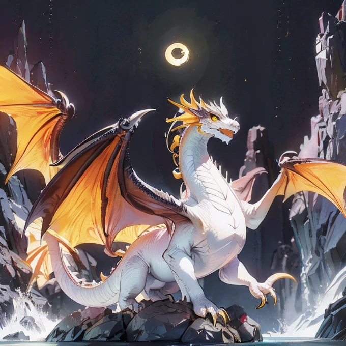 Crescent Dragon　moon　White body Yellow body