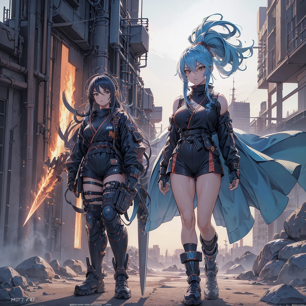 (masutepiece, best quality), (perfect athlete body: 1.2), (detailed hair), ultra-detailed, anime style, full body, cyberpunk ninja girl, Japanese hairstyles, wield a giant flaming sword, standing in the desert, Use high-tech boots, 8K high resolution, trend art station, white background, standing in the desert, full body, (masutepiece, best quality), (perfect athlete body: 1.2), (detailed hair), ultra-detailed, anime style, full body, cyberpunk ninja girl, Japanese hairstyles, wield a giant flaming sword, standing in the desert, Use high-tech boots, 8K high resolution, trend art station, white background, standing in the desert, full body,