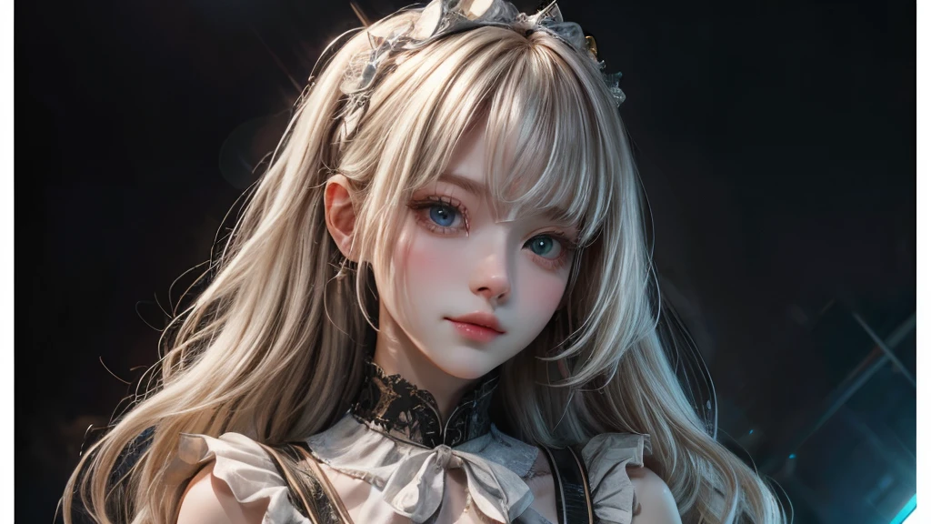 Blonde hair, hair bow, heart-shaped pupils, crystal earrings, Dutch Golden Age painting, best quality