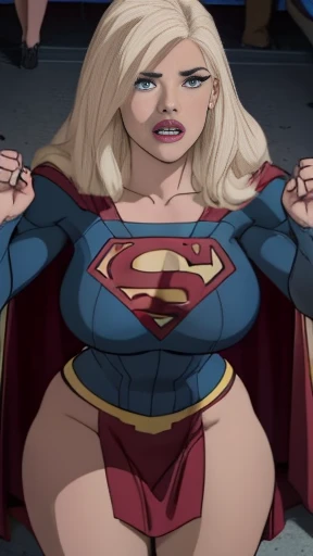 (((SUPERHEROINE SUPERGIRL roupas rasgadas, roupas esfarrapadas,esta vestindo lingerie rendada, calcinha rendada, She is barefoot))), (((She is handcuffed in the seat of the police car, arrested))), ((Ela foi estuprada)), (SUPERGIRL is squatting, pernas abertas, pra cima), (Ela is crying a lot, ela tem cabelo LOIRO, ela tem cabelo longo)), ((She wears a thick dog collar around her neck.)), (obra-prima, melhor qualidade) 1.5, 1 garota, sozinho, (sensual, mulher bonita, rosto perfeito, olhos perfeitos), corpo inteiro, tears running down your face)), ((SUPERGIRL em cativeiro, arms tied behind the back, Shibari, Hands tied behind the back,painful restraint by ropes)