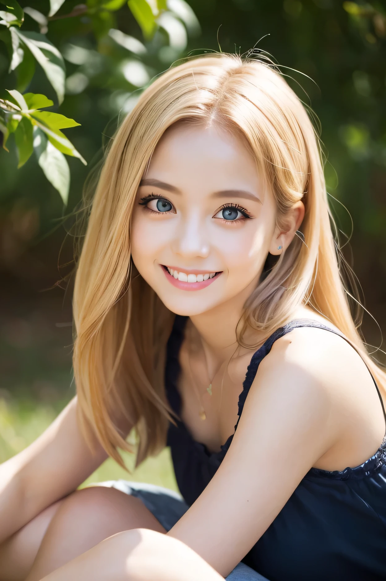 Of the highest quality、Obra maestra 8k、Ultra high resolution、(realista:1.3)、foto cruda、Hermosa chica escandinava rubia brillante、Hermoso cabello rubio platino brillante、Super long straight hair、golpes entre los ojouy hermosos ojos azul claro brillante.、ojos muy grandes、Eyes shining towards the camera..、neon details、small face beauty、cara redonda、resaltado de brillo de mejillas、Pechos grandes y atractivos,A beautiful 13 year old girl looks sexy and cute. & Linda cara hermosa y sexy, El fuerte viento me mueve el pelo delante de la cara.,Beautiful super long metallic blonde straight hair with beautiful cute and sexy eyes hidden behind long bangs、Camisa ombligo、Minifalda muy corta de cuadros amarillos y negros.、Turn around and look at me with a smile、