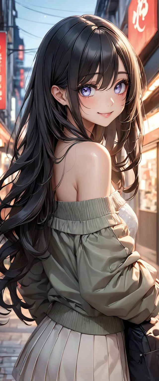 (masterpiece),
(best quality),
looking at viewer,
(wavy hair:0.8),
lady, dawn, town,