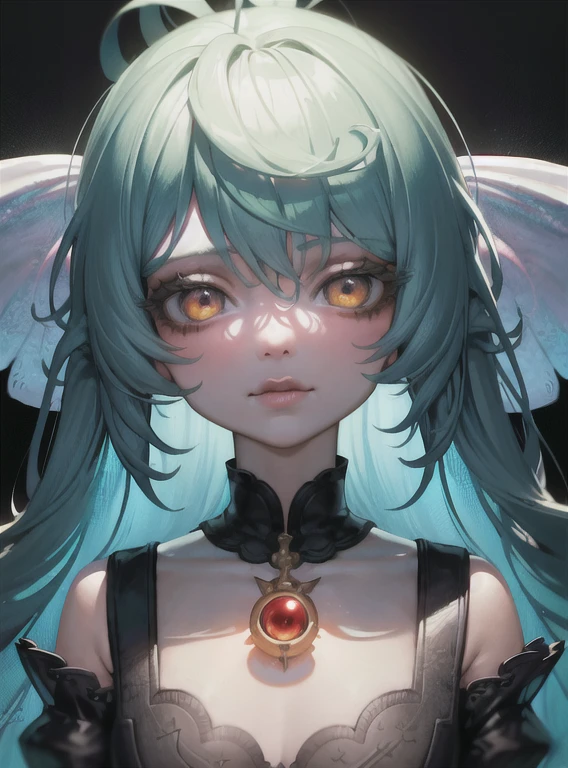 (best artist, best quality, best illustration), (best artist), (extremely detailed 8k CG unit wallpaper), (extremely detailed background), (butterflies around), (1girl) with long pink hair, (heterochromatic eyes) :1.5), (multicolored eyes:1.2), (blue+green:1.4), ((abandoned hospital background))0.6], she is looking at you, wearing (bloody clothes), ((a white robe with stains of blood, dirty with blood)), paper-white skin, rustic artistic cinematic horror cinema lighting, something scary [0.9], [Niji:5.2], [uplight]