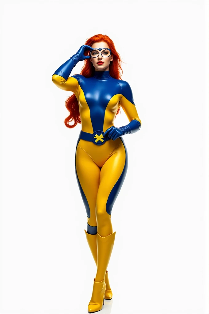 (best quality,8k:1.2,high resolution:1.2),ultra-detalhado,Realistic,flying over blue sky, vintage super hero female,long red curly hair,rosto extremamente detalhados,long eyelashes,all sheer shiny green and blue leotard de latex Apertado,cleavage,glossy suntan pantyhose, gloves,Glossy metalic accessories,Physically-based rendering,sharp focus,studio lighting, cidade do futuro scenario