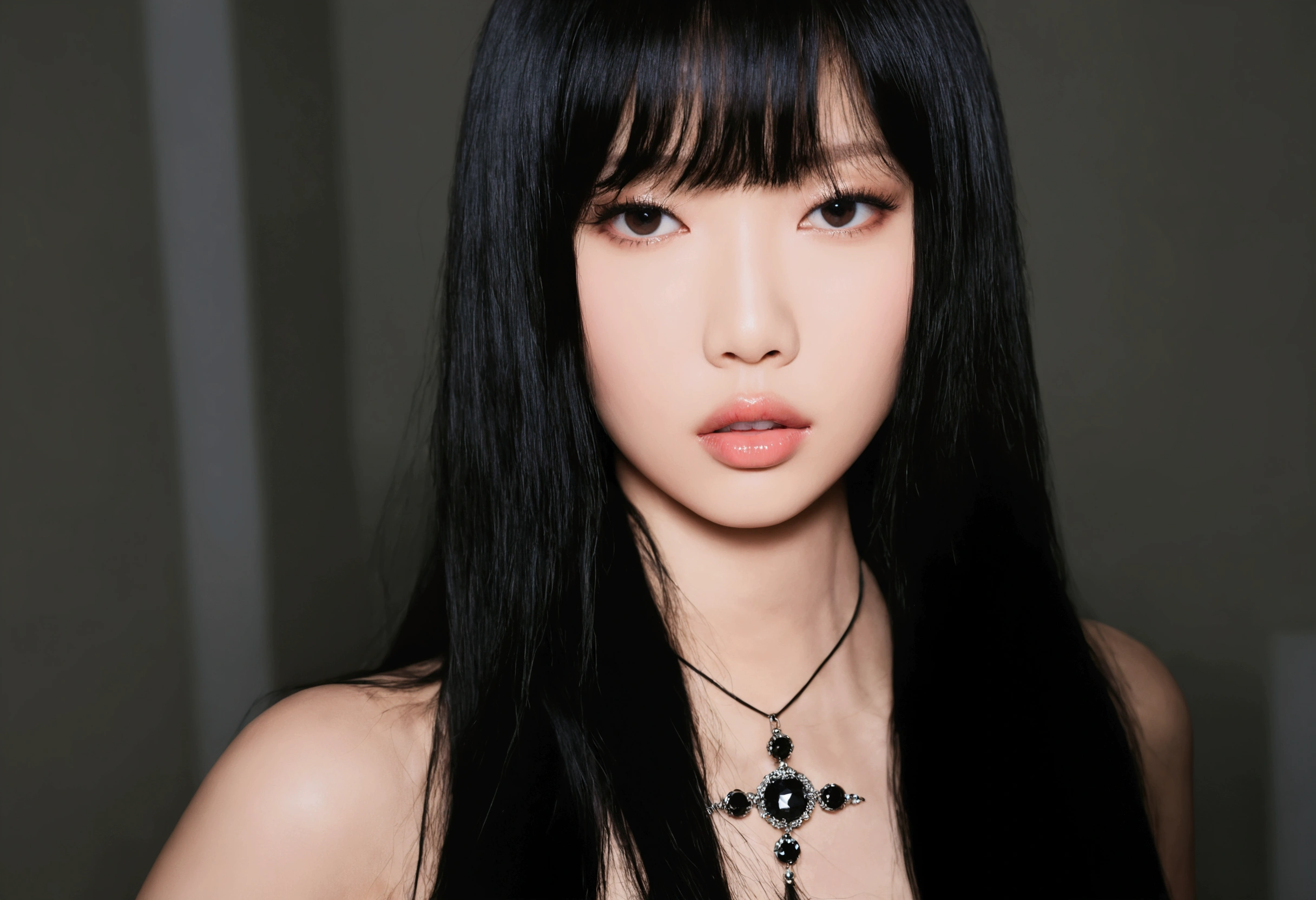 Jennie kim face full lips Jennie black hair 