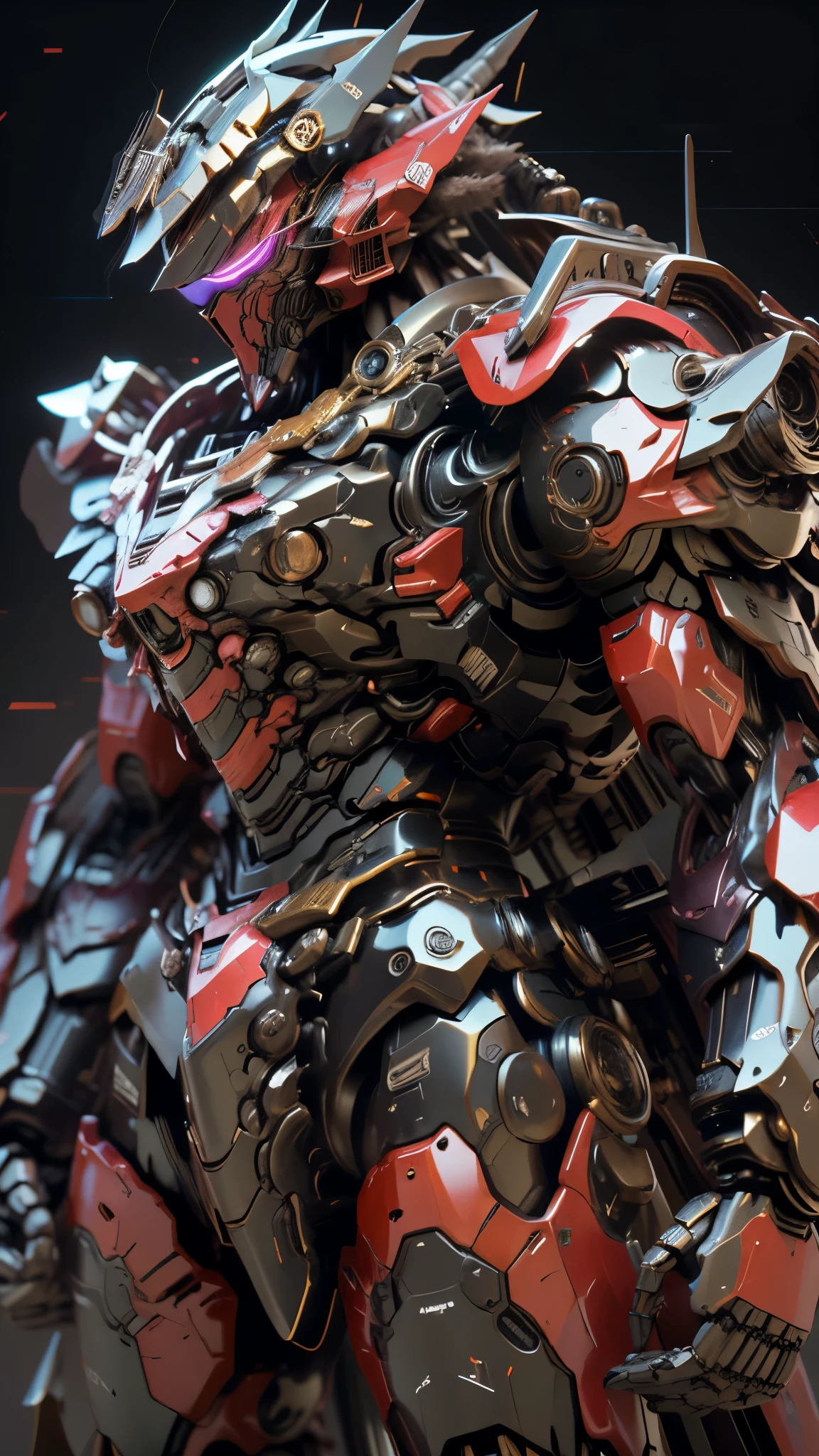 a close up of a robot with a sword and a helmet, streamlined pink armor, raiden metal gear, katana zero video game character, cool mecha style, cyber japan style armor, anime mecha aesthetic, mecha suit, intricate assasin mecha armor, cyberpunk samurai, cyborg samurai, cyborg ninja, slick pink armor, alexandre ferra mecha standing against a natural gray background, screen space reflection