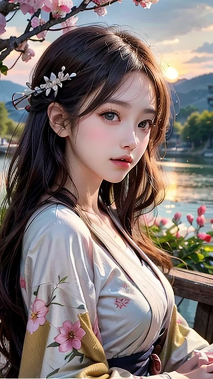 {{{masterpiece}, }}, {Highly detailed CG Unity 8k wallpaper}, wonderful, In detail, alone, {{Floating Hair}, }, {{cherry blossoms}, }, Outdoor, null, {{Wind}, }, Detailed Background, Beautiful attention to detail, See through:Evening Dresses:0.3, Cleavage, Bright Eyes, {{whole body}, }, Dynamic pose, Dynamic Angle, View your viewers, Detailed clothing, Cinema Lighting, close, 最high quality、Super beautiful,high quality、Big eyes