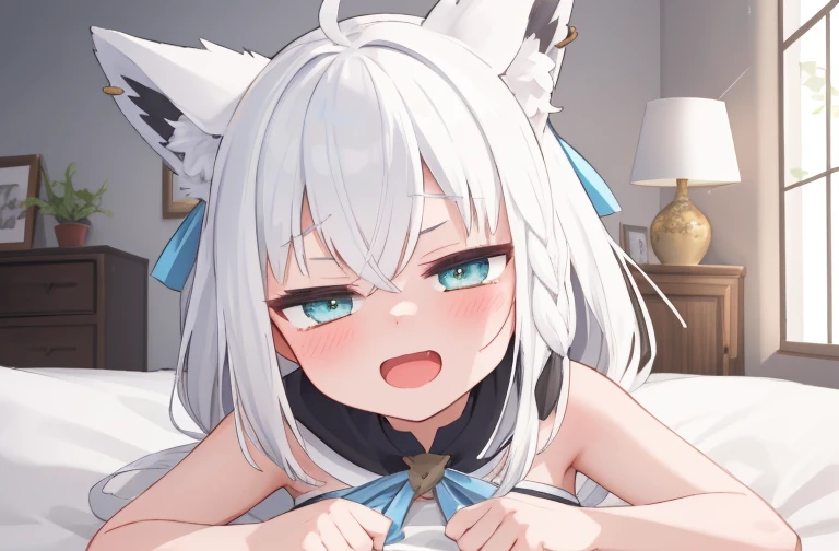 girl,hoodie,On the bed,Excited,Heterochromia Red Eyes Blue Eyes,Small breasts,Cat ear,Feline tail,topless,nsfw,show me pussy,sweat,steam,small nipplesvaginal,all fours,back
