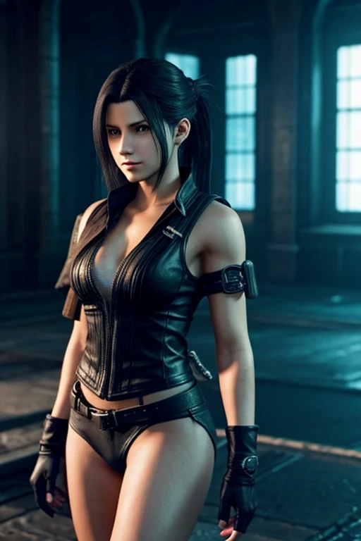 Tifa Lockhart, (skin texture:1.1), (high detail face:1.1), high detail body, high detail clotheasterpiece), (realistic), ultra high definition, 4k, ultra high resolution, photo by Arny Freytag