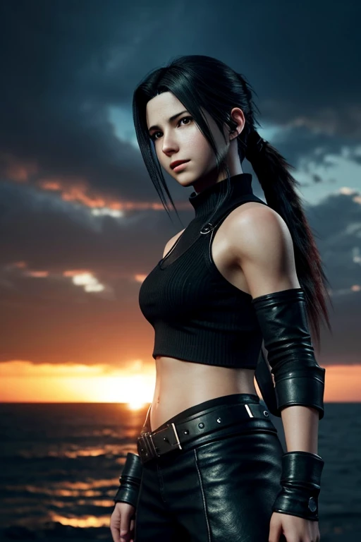 Estilo FF7R, tifa, CGMECH, Hermosos ojos, Parte superior del cuerpo, Underboob, retrato, robot, armadura, Megumin, neon light, 8k, .RAW, La mejor calidad, Obra maestra, ultra-high-resolution, De color, (Plano ancho medio), (dynamic perspective), foco nítido , (Profundidad de campo, Bokeh:1.3), Ojos y cara extremadamente detallados, hermosos ojos detallados,pecho grande sin oro, Engranaje recortado:1.2),(In a futuristic weapons factory:1.2), ((Obra maestra, La mejor calidad)), Antecedentes detallados, Interior de la nave espacial