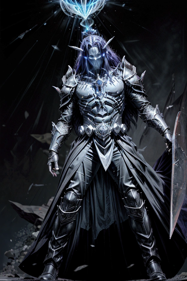 True Monarch (Ultimate Form)

Prompt: (Hyper-realistic) Sung Jinwoo in his ultimate form as the true Shadow Monarch, fully embracing his powers. His armor is now intricately designed, made of dark, ethereal material with glowing runes. His eyes are bright purple, and his hair flows with dark energy. Shadows move like tendrils around him, and he stands with a commanding presence, holding a massive, shadow-infused sword. Background: an apocalyptic landscape, with swirling vortexes of shadow energy and collapsing ruins, representing his immense power and dominance.