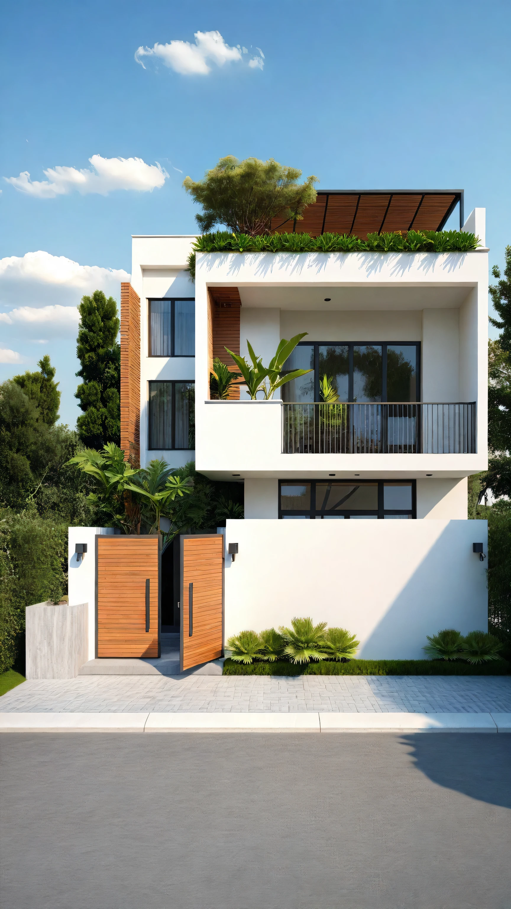 Architectural style Architectural style, ((Classic Style House)),(masterpiece) , ((best quality)), dramatic lighting, high quality outdoors, sky, day, cloud, tree, blue sky, building, scenery, road, real world location, sunlight, enough detail, high resolution,super realistic, Photorealistic, highly detailed, balcony, plants, door, car, truck, parking slot, paving, . Clean lines, architectural drawing, highly detailed , . Clean lines, geometric shapes, minimalist, modern, architectural drawing, highly detailed