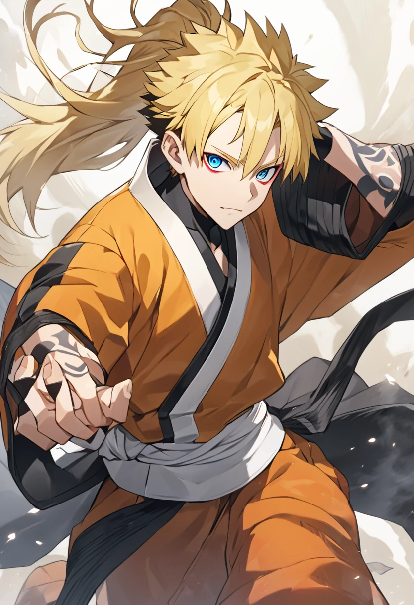 Appearance: Boruto would have a similar appearance to his original version in Naruto, but with some adaptations for the Bleach universe. He would wear the standard Shinigami uniform, with the addition of some markings and details that reflect his personal style. His blond hair would be longer and tied in a high ponytail. He would have bright blue eyes and a determined look on his face, high definition 8k