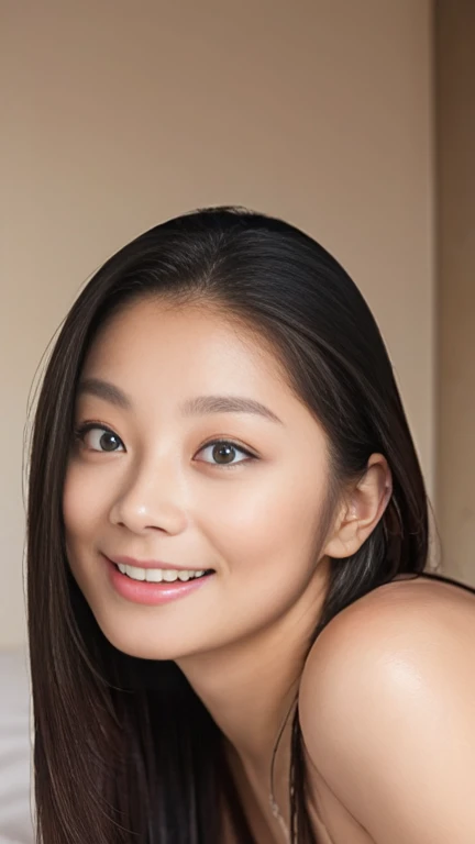 (masterpiece, best quality), beautiful woman, wavy hair, perfect face, beautiful face, alluring, big gorgeous eyes, open mouth, happy, perfect slim fit body, 