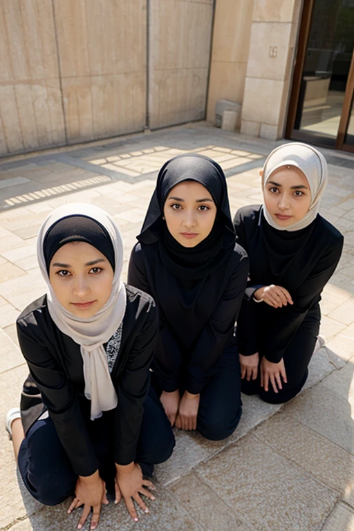 Only one muslim girl in the group and the other are christian