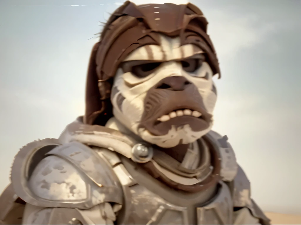 ((Best quality, 8k, Masterpiece: 1.3)), Sharp focus: 1.2, Star Wars Character, species called klatooinian from star wars, he is standing on a desert planet  with a clear sky
