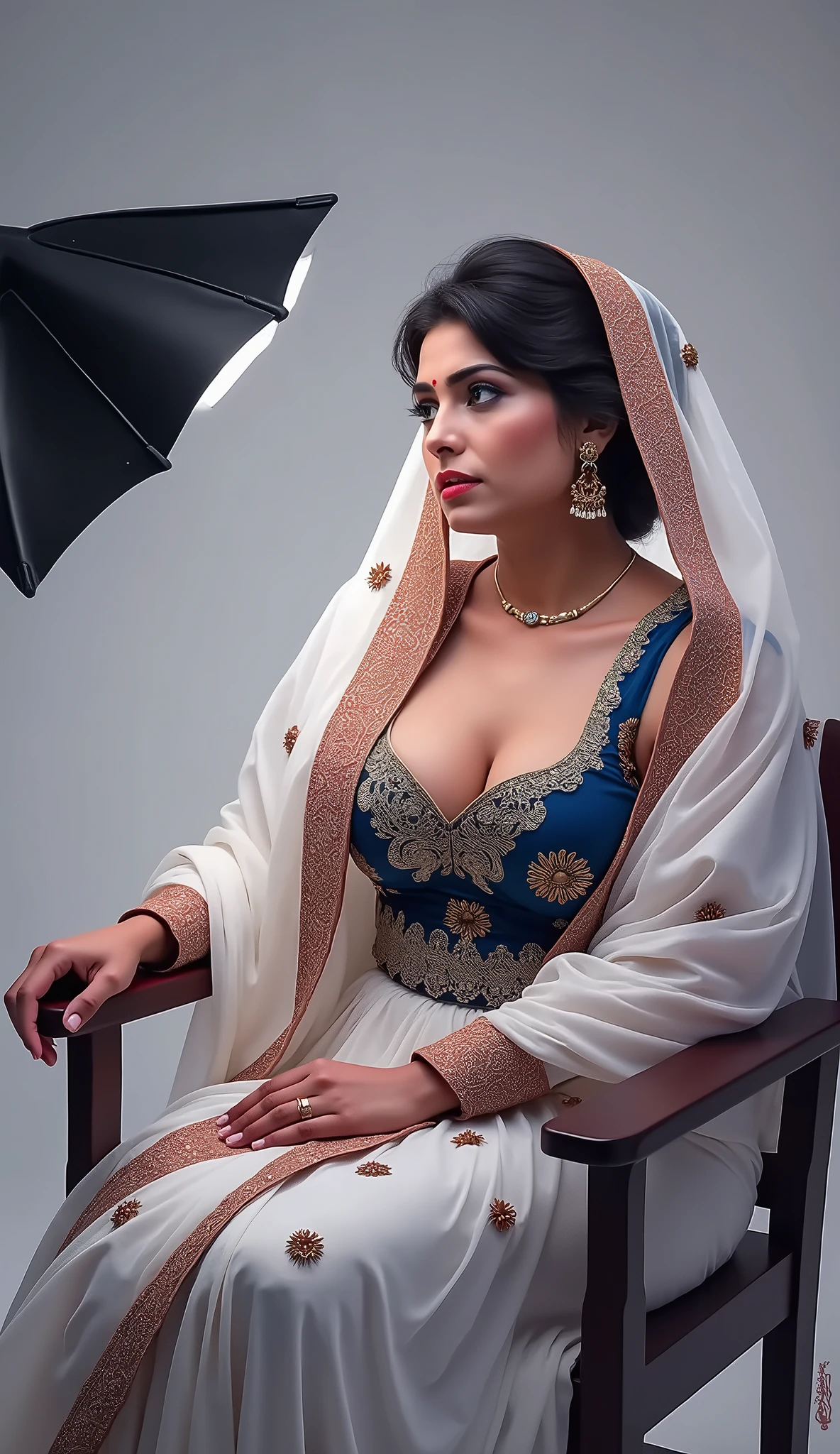 Best quality, highly detailed, masterpiece, Pakistani courtesan, ivory Skin, small breasts, shaved pussy, Rajkanya, royal clothes, Masterpiece, extremely gorgeous woman, matchless Beauty, portrait, Peter Paul Rubens style, Woman, topless, nude, middle ages, classicism, painting, long hair, styled hair, traditional media, realistic, figurative, fine art, detailed Art, oil on canvas, HDR, 8K, original character, high resolution, high detail, focus on the face, intricate, flawless, fluffy hair, Peter Paul Rubens style, By Peter Paul Rubens, sharp picture, avoid crown or mukut in picture,