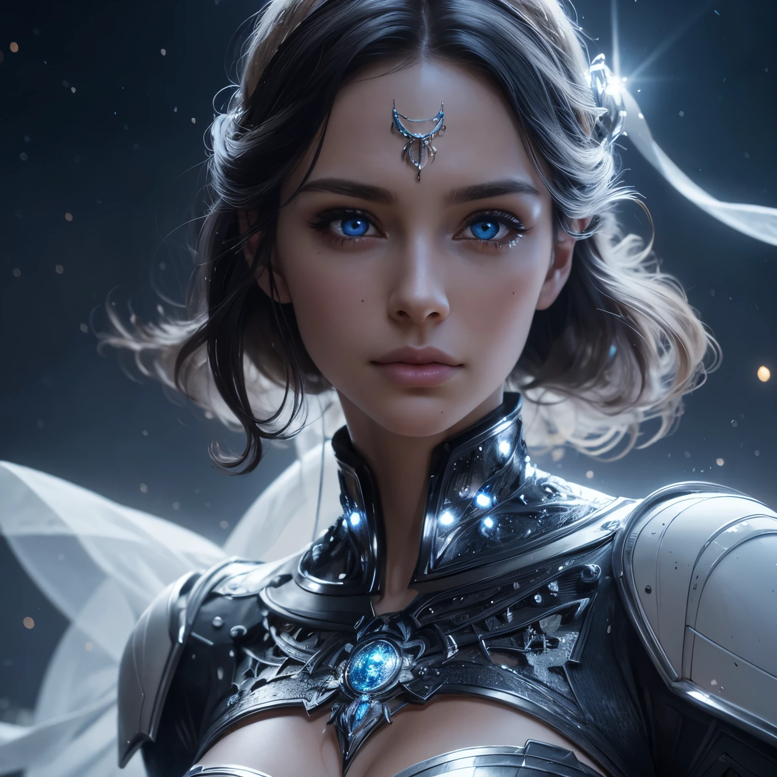 (best quality,4k,8k,highres,masterpiece:1.2),ultra-detailed,(realistic,photorealistic,photo-realistic:1.37),beautiful detailed eyes,beautiful detailed lips,extremely detailed eyes and face,longeyelashes,elegant woman holding a glowing star,fantasy,sci-fi,dramatic lighting,cinematic composition,intricate details,ethereal atmosphere,vibrant colors,stunning digital art