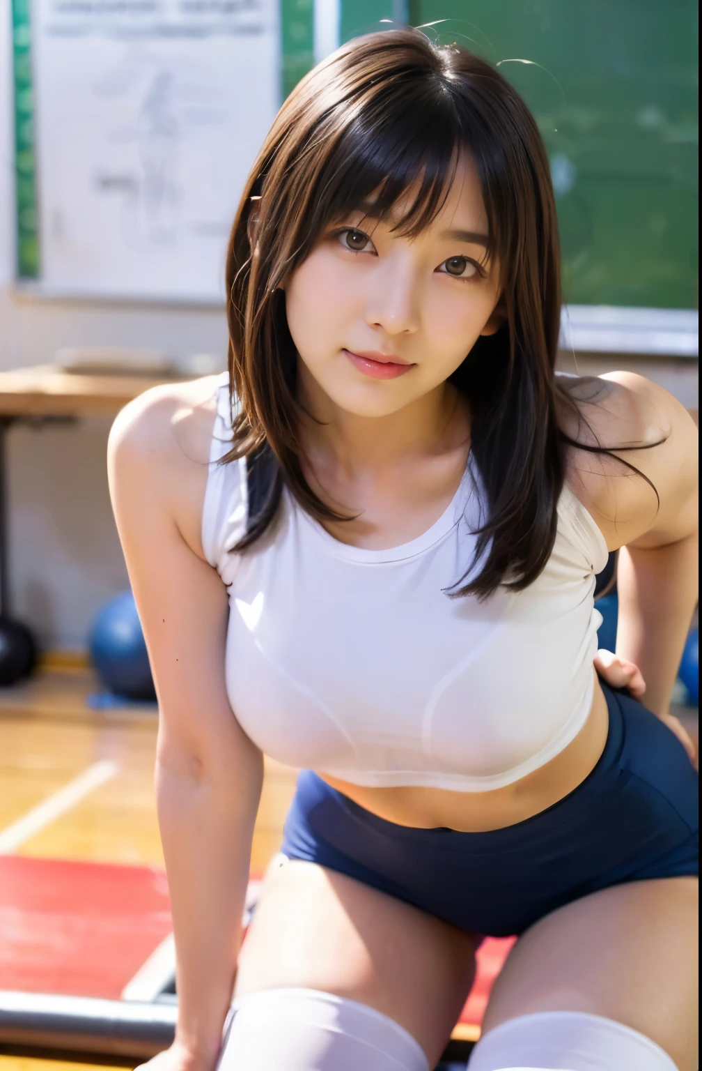 (Browsing Caution))、((The nipples are erect))、with nipples、Japanese、((One ))、Cute Hairstyles、Fair skin、Glowing Skin、、(Spread your legs)、(Sweaty skin)、((Navy School Swimsuit))、locker room、(Dynamic Movement)、((８hair)、((Highest quality))、(Realistic),