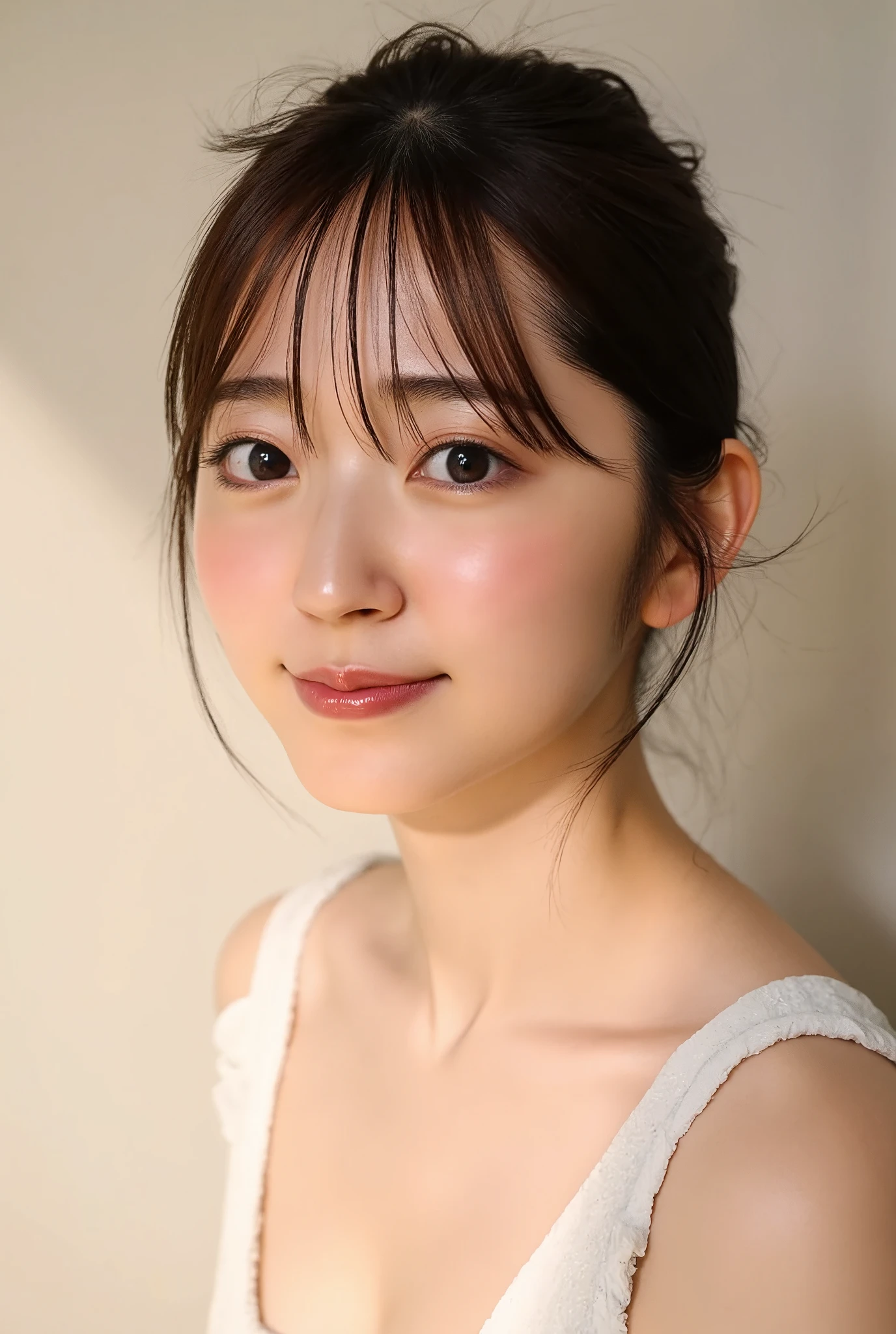 かわいいJapanese womenの写真, ((smile:1.78)), 20 years old, (photo Realistic:1.4), (hyper Realistic:1.4), (Realistic:1.3), (Smoother lighting:1.05), (Improving the quality of cinema lighting:0.9), 32K, 1 person,20 years oldの, Realistic lighting, Backlight, The light is on your face, Ray Tracing, (Bright light:1.2), (Improved quality:1.4), (Highest quality Realistic textured skin:1.4), fine grain, Detailed face,(smile:0), (Enhance facial close-ups:1.3), (Improves skin texture:1.1),((Highly accurate anatomy:1.0)), (Improves skin texture:1.1), clean, Glowing Skin, mesh, thin:1.2, (Realistic:1.3), Realisticなライティング, (Smoother lighting:1.05), 32K, Japanese women, fine grain, Detailed face, (Film Grain:1.1),(Accentuate your body lines:1.1), High resolution, Natural look, Kind eyes, Improves hair quality, Subtle light and dark, Transparent muscles, Graceful pose, Beautiful Eyes, Sharp details, Soft light reflection, Beautiful contours, Delicate skin tones, Thin hair type,かわいいJapanese womenの写真,