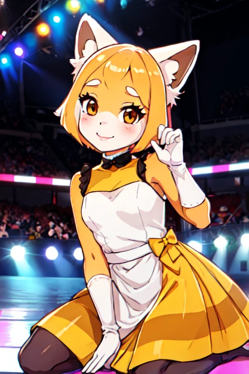 retsuko, Animal ears,child, One girl,Alone,Watching the audience,Smile Idol Dress,