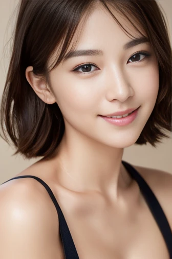 ((best picture quality, 10, master-piece:1.3)), 1girll, Beautiful woman with slender abs:1.3, (Hairstyle Casual, :1.2), Pink low bra,Extra large,Very fair skin.,ultra-fine face, Fine Eyes, 二重まぶた,Smile。Take photos in cute poses,The numbers are terrible.,Small waist,Super big breasts,close up shot,Close-up chest,Fair-skinned,The background is casual.,Close-up Shot Shot