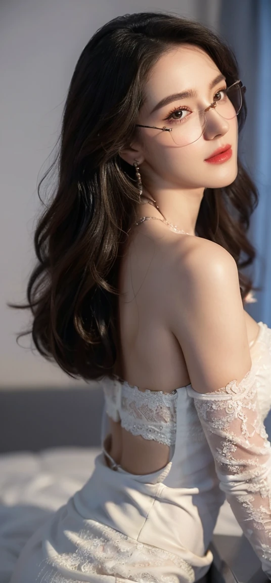 a beautiful korean woman with long hair, bright eyes, rosy lips, voluptuous breasts, formal clothing, extremely detailed face and portrait, cinematic lighting, beautiful detailed eyes, beautiful detailed lips, extremely detailed eyes and face, long eyelashes, graceful pose, high quality, 8k, photorealistic, masterpiece, vibrant colors, elegant, fashion photography