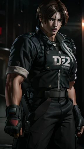 Leon S. Kennedy has a beautiful body, SWAT Clothing, Handsome and cool young man, Slim and muscular, Big breasts High quality