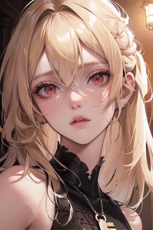 (absurdres:1.2),(masterpiece:1.6),(ultra-detailed:1.4),(High quality:1.4),(best quality:1.4),(beautiful busty breasts:1.3),(beautiful face:1.3),(sweat:1),(aroused:1.2), (embarrassed:1.3),(sexual ecstasy face:1.2),(beautiful woman:1.3),(blonde hair:1.2),(pink hair tips1.2),(off shoulder:1.2),(black sweater:1.2),(black choker:1.2),(close up:1)