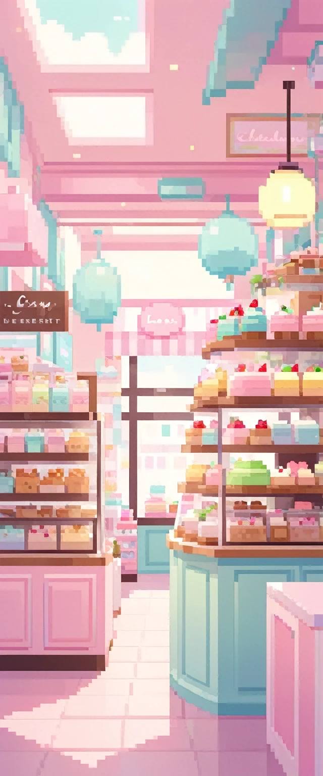 Lofi Cozy Dessert shop , pastel ,minimal ,Cute , Kawaii