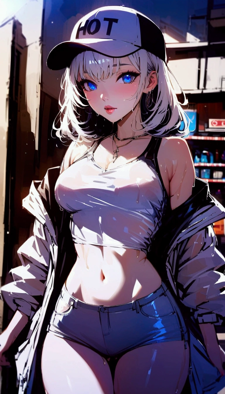 Under boobs,(masutepiece), Best Quality, Extremely detailed, (watercolor paiting), bloom, Delicate and beautiful, Illustration, (From below),(1girl in:1.4), (Solo:1.2), Large breasts, (Ribbed white sweater:1.3), off-the-shoulder white sweater, (Short shorts:1.2), Bare shoulders, (underboob:1.5), ((Dark skin:0.8)), Beautiful eyes, (disheveled hair ), modeled, over-the-shoulder shot, by Alex Maleev, Professional, Canon Camera, Nikon Camera, sharp, Bokeh, Studio Quality, fish-eye lens, by Robert Capa ,