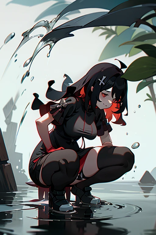 ultra-detailed, Explicit, Beautiful body, Beautiful Nose, Beautiful character design, perfect eyes, perfect face, ultra highres, 4K, beautiful legs, perfect legs, Nice hands, Perfect hand, Masterpiece, Best Quality, Highly detailed, illustration, absurdres, street fighter, doll suit, shadaloo doll, dollsuit, 1girl, solo, expressionless, blank eyes, looking at viewer, red gloves, emotionless, black latex, corrution, mind control, female combatant, full body, hypnotized, unhappy trance, full body suit, ribbed bodysuit, both arms at side, obey, perfect female body, extremely glossy latex, hypnosis, hypnoLora, empty eyes, Mind control device, poses, submissive_pose, Slave, hat, necktie, stand up straight, standing, standing at attention, hat, necktie, belt, latex, ribbed bodysuit, thighhighs, garter belt, Fighting Stance, extending the right arm from the shoulder into the air with a straightened hand, nazi saluting, military, military saluting, salute, thigh boots, Perfect anatomy, perfect hand, perfect finger, Yu-Gi-Oh!, Traptrix Atrax, black hair, long hair, spider, red eyes