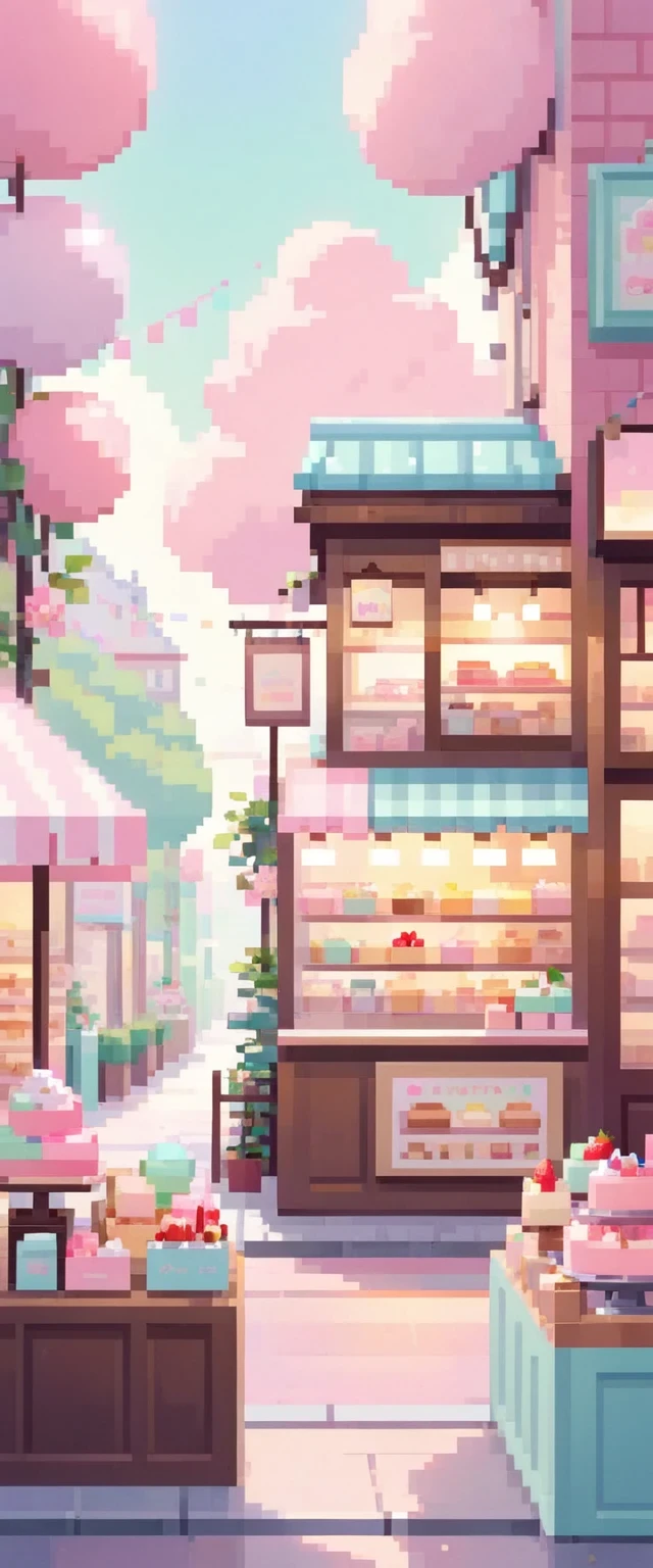 Lofi Cozy Dessert shop , pastel ,minimal ,Cute , Kawaii