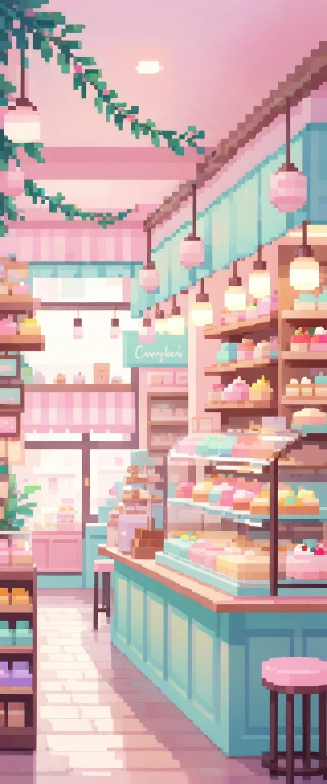 Lofi Cozy Dessert shop , pastel ,minimal ,Cute , Kawaii